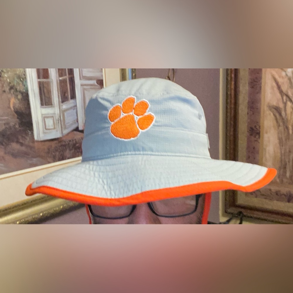 Under Armour Gray/Orange Bucket Hat with Drawstring Vented Style #UAB450 Clemson